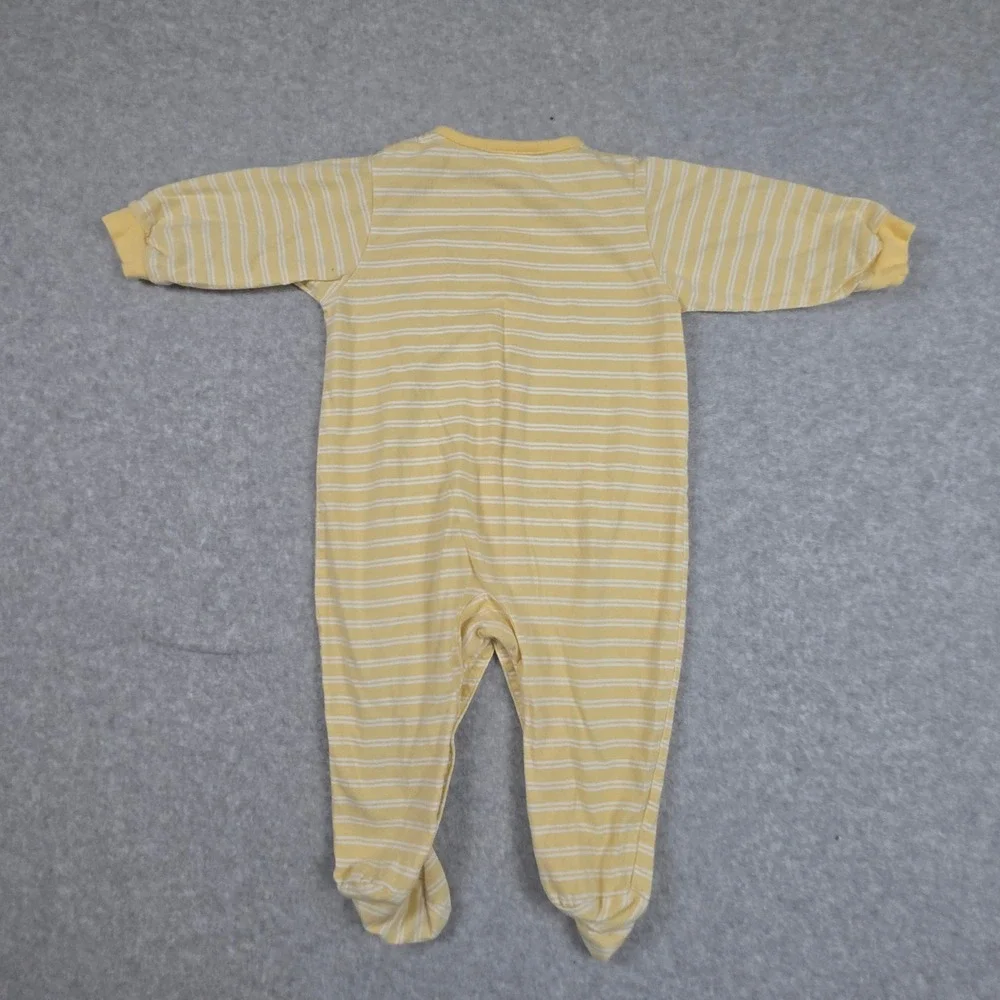 Vintage Tykes by Carters Yellow Striped Duck Footed Sleeper 6-9 Months Snaps